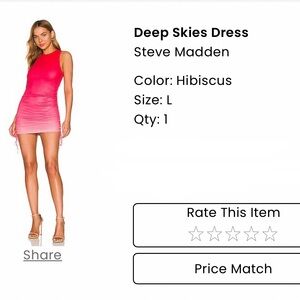 NWT Deep Skies Dress by Steve Madden Size L Hibuscus